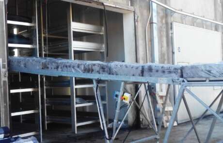 Carrello con prolunga per carico blocchi